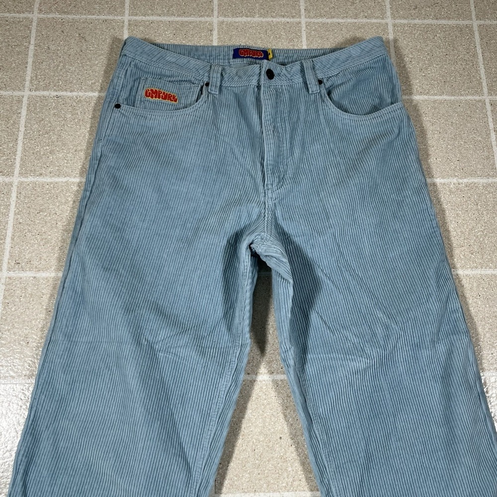 Empyre Corduroy Pants Mens 34x30 Blue Relax Corduroy Baggy Skateboarding Grunge - Picture 2 of 9